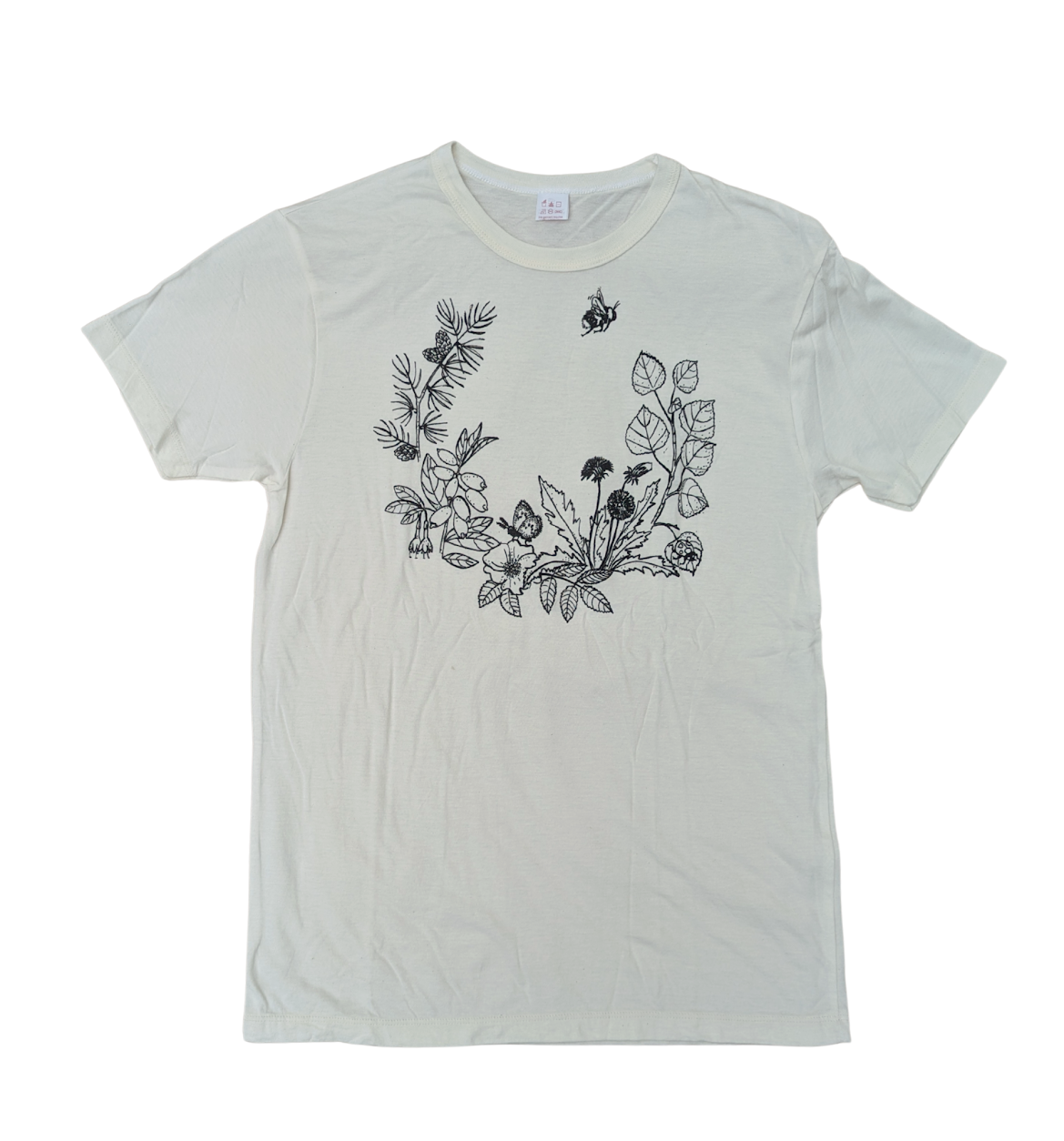 Backyard Flora T-shirt - Cream